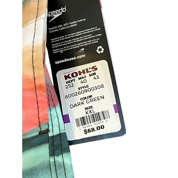 Speedo Men's Bathing Suit, Swim Trunks, XXL, 4 Way Comfort Stretch - Picture 2 of 6